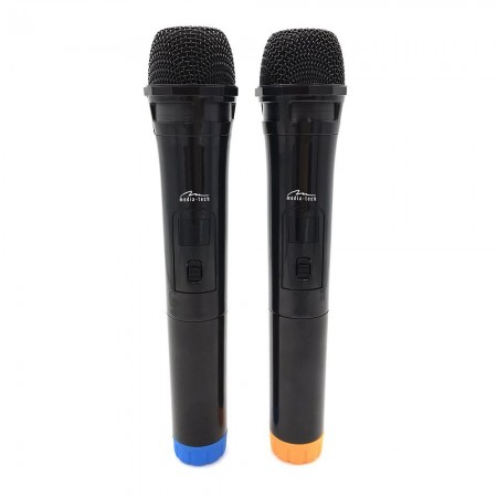 Dual Wireless Microphone Media-Tech MT395 Accent Pro Black with USB Receiver for Karaoke Speakers and Other Audio Devices