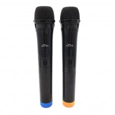Dual Wireless Microphone Media-Tech MT395 Accent Pro Black with USB Receiver for Karaoke Speakers and Other Audio Devices
