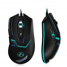 Wired Mouse iMICE X8 Gaming 6D with 6 Buttons, 3600 DPI, Anti-skid Scroll Wheel and LED Lightning. Black