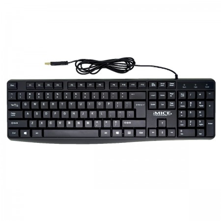 Wired Keyboard iMICE K-818 USB, 104 Keys Layout. Waterproof and Silent. Black