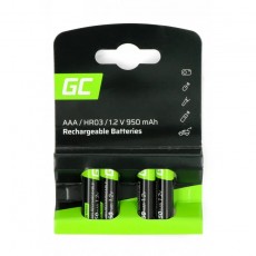 Rechargeable Battery Green Cell GR03 950 mAh size AAA  1.2V Pcs 4