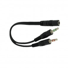 Adaptor Audio Cable Ancus HiConnect 3.5mm Female to 2 Male 3.5mm 20cm Black