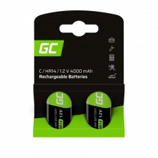 Rechargeable Battery Green Cell GR13 HR14 Ni-MH 4000 mAh Size C 1.2V Τεμ. 2