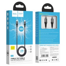 Data Cable Hoco Braid X50 Exquisito 3.0A USB-C to USB-C 5.0A 100W 20V 1m. Black