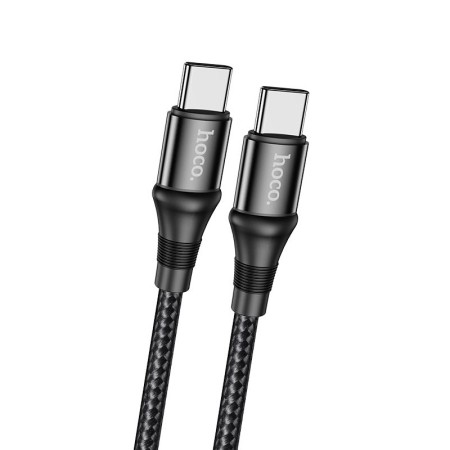 Cable Hoco X50 Exquisito USB-C to USB-C 100W 5.0A/20V Braided Black 1m