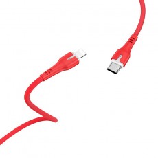 Data Cable Hoco X45 Surplus 2.4A USB-C to Lightning with LED Indicator Red 1m