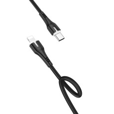 Data Cable Hoco X45 Surplus 2.4A USB C to Lightning with LED Indicator Black 1m