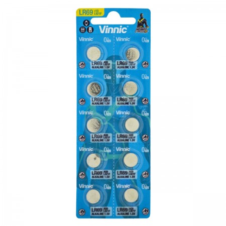Buttoncell Vinnic L921F AG6 LR69 Pcs. 10 with Perferated Packaging