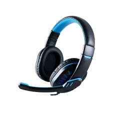 Stereo Headphone Noozy GH-35 of double 3.5mm connector for Gamers with Microphone and Volume Control Black-Blue