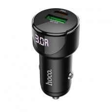 Car Charger Hoco Z42 Light Road USB QC3.0A 18W and USB-C PD 20W QC3.0A with LED Black