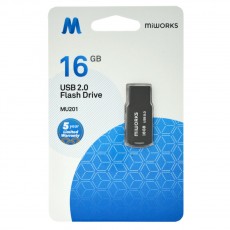 Flash Drive Mini MiWorks MU201 16GB USB 2.0 Black