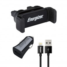 Car Charger Energizer 3.4A with Micro Lightning 1m Black Apple Certified MFI