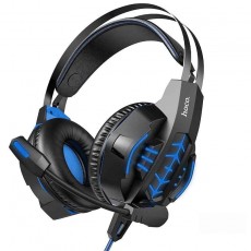 Stereo Gaming Headphone W102 Cool Tour 3.5mm and USB connection with Microphone and LED Light Black-Blue
