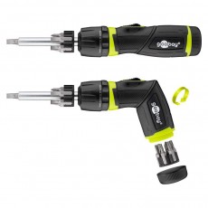 Electric Screwdriver Goobay 13 pcs Σet. Star, Philips, Triangle Magnetic with 6 bit Handle Black-Green