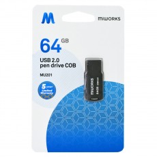 Flash Drive Mini MiWorks MU201 64GB USB 2.0 Black