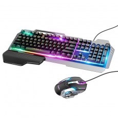 Mechanical Keyboard and Mouse Wired Hoco GM12 Light and Shadow with RGB Breathing Light, Full Size, 104 Keys Black