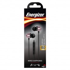 Hands Free Energizer CIA10 Metal Stereo 3.5mm Pink gold with Micrphone and Multi Operation Control Button 1.2m