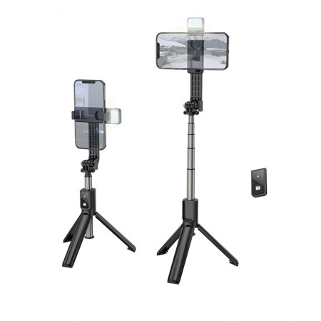 Tablet Holder Hoco K15 Treasurel for Devices 4.7"-6.5" 55mAh, Compatible with GoPro, Length 800mm Black