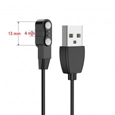 Universal Charger Hoco 2 pin 4.0mm for Smartwatch and Smartband Black