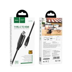 Data Cable Hoco UA16 USB-C to HDMI 4K 30Hz ULTRA HD 2m Grey Braided