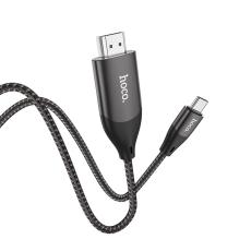 Data Cable Hoco UA16 USB-C to HDMI 4K 30Hz ULTRA HD 2m Grey Braided