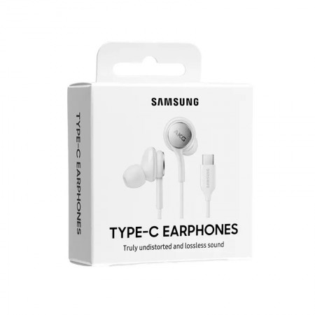 Hands Free Stereo Samsung Earphones EO-IC100BW Type-C White with Microphone and 1.2m Power Button