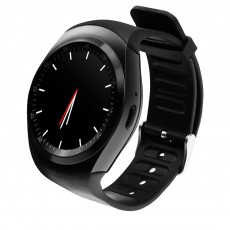 Media-Tech Smartwatch Round Watch MT855 with micro SIM Card Slot 1.54" Black Silicon Band