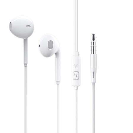 Hands Free Ancus Melody MD66 Semi in-Earbud Stereo 3.5mm Micrphone, Answer Button1,2m White