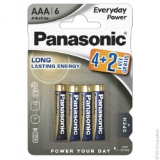 Battery Alkaline Panasonic Alcaline Power LR03EPS/6BP size AAA 1.5V Pcs, 6