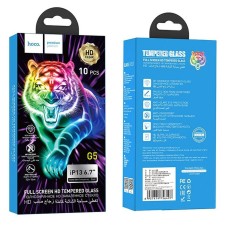 Tempered Glass Hoco G5 0.33mm Full Silk Screen HD 2.5D for Apple iPhone 13 Pro Max / iPhone 14 Plus Black 10 Pcs Set