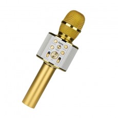 Wireless Microphone Hoco BK3 Cool sound V.4.2 Gold with Karaoke Function and Micro SD Card