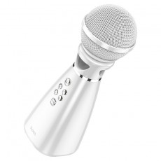 Wireless Microphone Hoco BK6 Hi-song V.5  White with Karaoke Function  and Micro SD Card