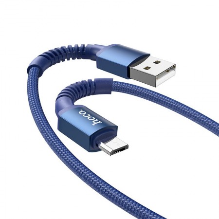 Data Cable Hoco X71 Especial 2.4A USB  to Micro USB With TPE Connectors and Braided Cable Blue 1m