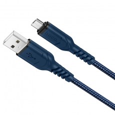 Data Cable Hoco Hoco X59 Victory USB το Micro USB 2.4A  With TPE Connectors and Braided Cable Blue 1m