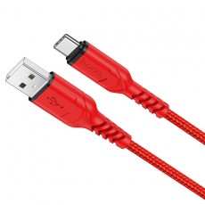 Data Cable Hoco Hoco X59 Victory USB το Lightning 2.4A With TPE Connectors and Braided Cable Red 1m