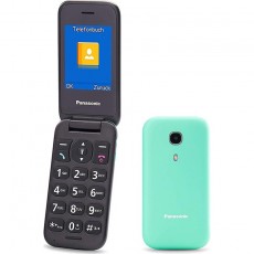 Refurbished Panasonic KX-TU400EXC Turquoise 2.4" MicroSD, Bluetooth, Camera with Large Buttons and SOS Button