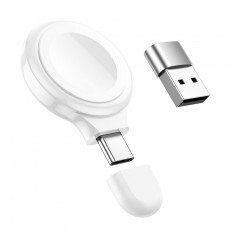 Charger Hoco Hoco CW36  iWatch 6/5/4/3/2/1/SE USB-C 5V/0.4A 2W White
