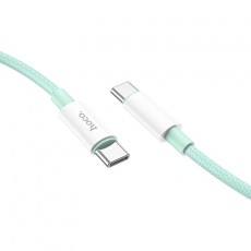 Connection cable Hoco X68 PD True Color Braided USB-C to USB-C 100W 3A Green 1m