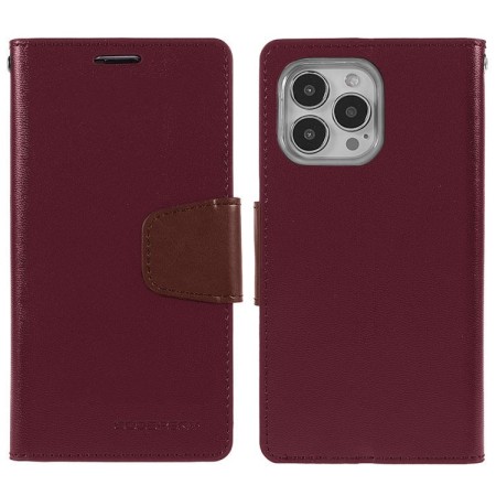 Book Case Goospery Sonata Diary Case for Apple iPhone 13 Pro Bordeaux