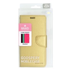 Book Case Goospery Bravo Diary for Apple iPhone 12/12 Pro Gold