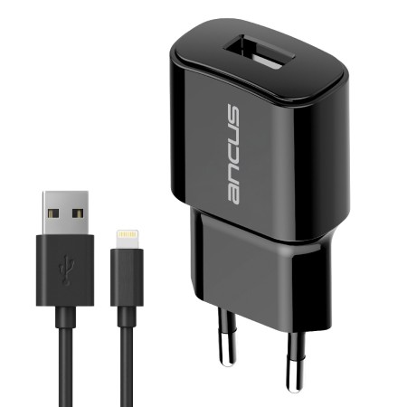 Travel Charger Switching Ancus Supreme Series C60  USB 5V / 2A 10W with Data Cable Lightning 1m Black