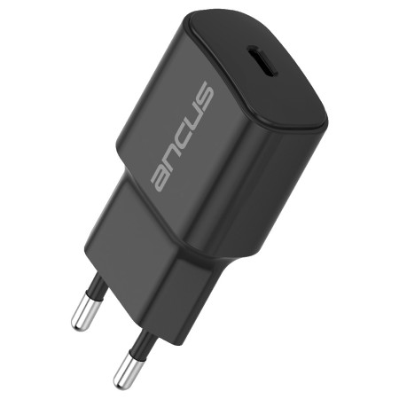 Travel Charger Switching Ancus Supreme Series C70 Fast Charge with USB-C Έξοδο QC 3.0 PD 20W  5V/3A Black