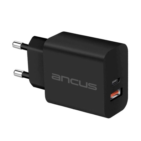 Travel Charger Switching Ancus Supreme Series C70D Dual Fast Charge with USB/USB-C Έξοδο QC3.0 PD 30W Black