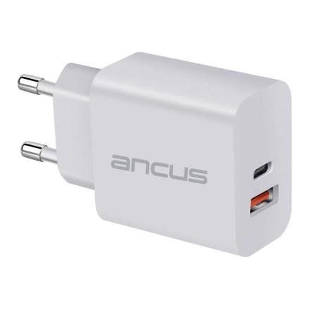 Travel Charger Switching Ancus Supreme Series C70D Dual Fast Charge με USB/USB-C Έξοδο QC3.0 PD30W White