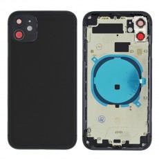 Middle Cover Frame and Battery Cover with Camera Lens and Outer Keys for Apple iPhone 11 Black