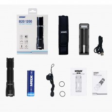 Set Flashlight B20 Sports 1200 Lumens IPX8  Distance 240mwith Battery 21700 4900mAh and Charger SC1