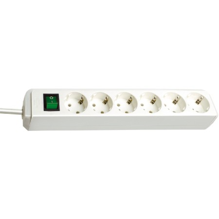 Brennenstuhl power strip with 6 Sockets Inlet Doors and On / Off Switch 3m IP20 Cable and Child Protection White