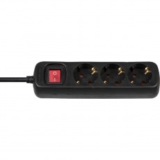 Power Strip Brennenstuhl  with 3 Inlet Sockets and On / Off Switch Cable 1.4 m IP20 Black