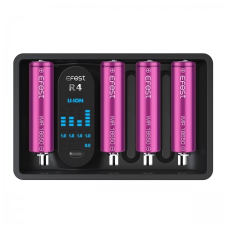 Efest iMate R4 3A Battery Charger with 4 Positions LED Display Compatible with Batteries 18650 20700/21700