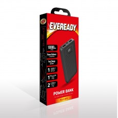 Power Bank Energizer Eveready Slim 10000mAh PD Fast Charge 20W with 2x USB-A and Display Black